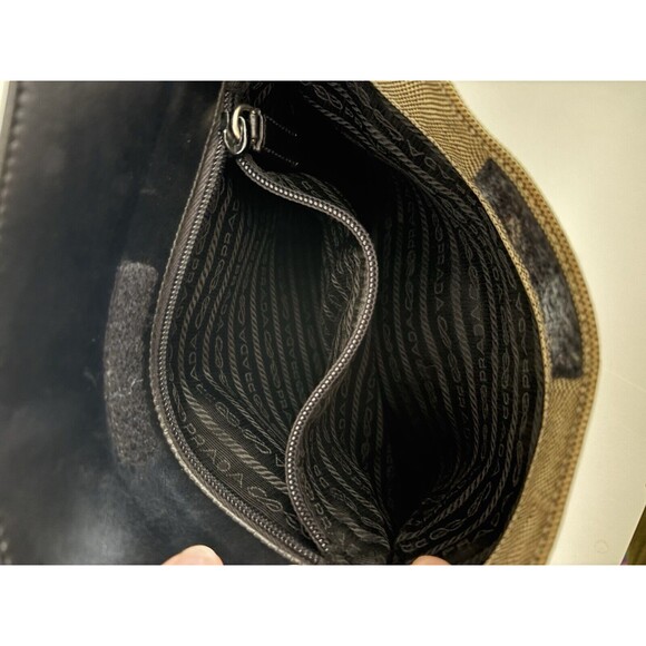 PRADA Crossbody Messenger Canvas Leather Bag Vintage SS1999 RARE Authentic - Picture 14 of 16